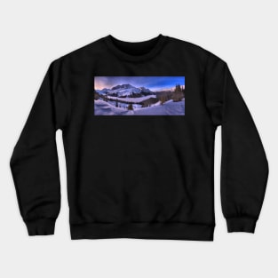 Peyto Lake Purple Sunset Panorama Crewneck Sweatshirt